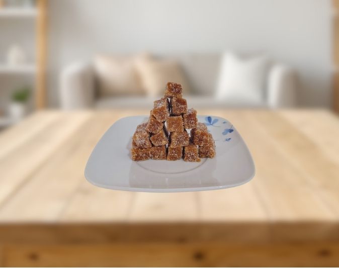 Coquitos Ricoquitos naturales recién elaborados, dulce de coco artesanal en presentación de cubos blancos