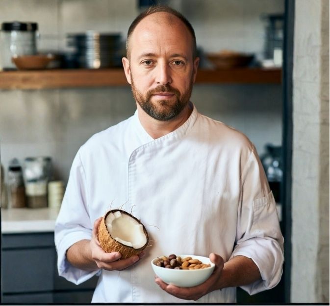 Maestro dulcero de Ricoquitos elaborando coquitos a mano, proceso tradicional mexicano de dulce de coco