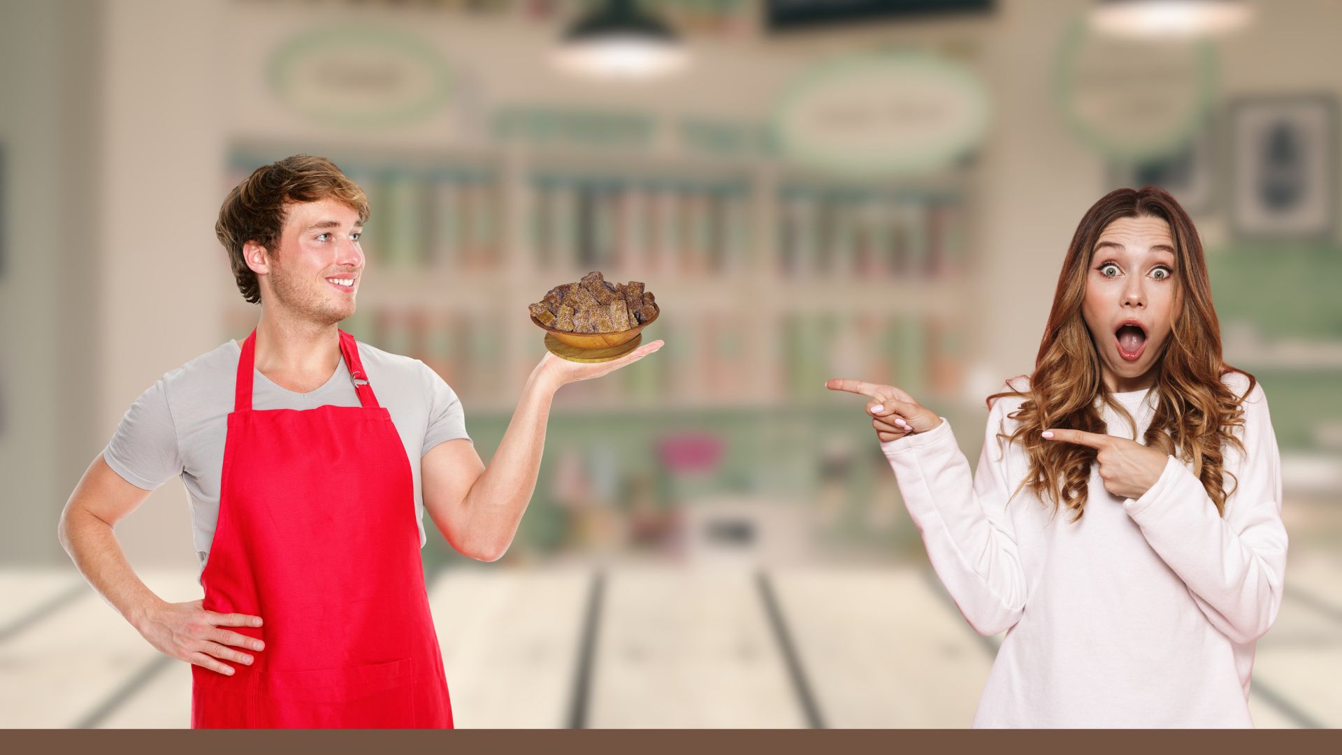 Mesa de madera rústica con dulces de coco artesanales Ricoquitos, ambiente cálido mexicano tradicional con luz natural